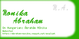 monika abraham business card