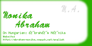 monika abraham business card